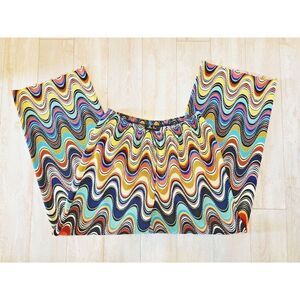Melissa Paige Ladies Size L Multicolor  Wide Leg Palazzo Pants 70's Style Groovy